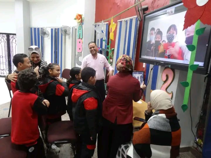 التواصل بين المدرسة اليابانية المصرية بكفر الشيخ والمدرسة تاتي إيشي  باليابان