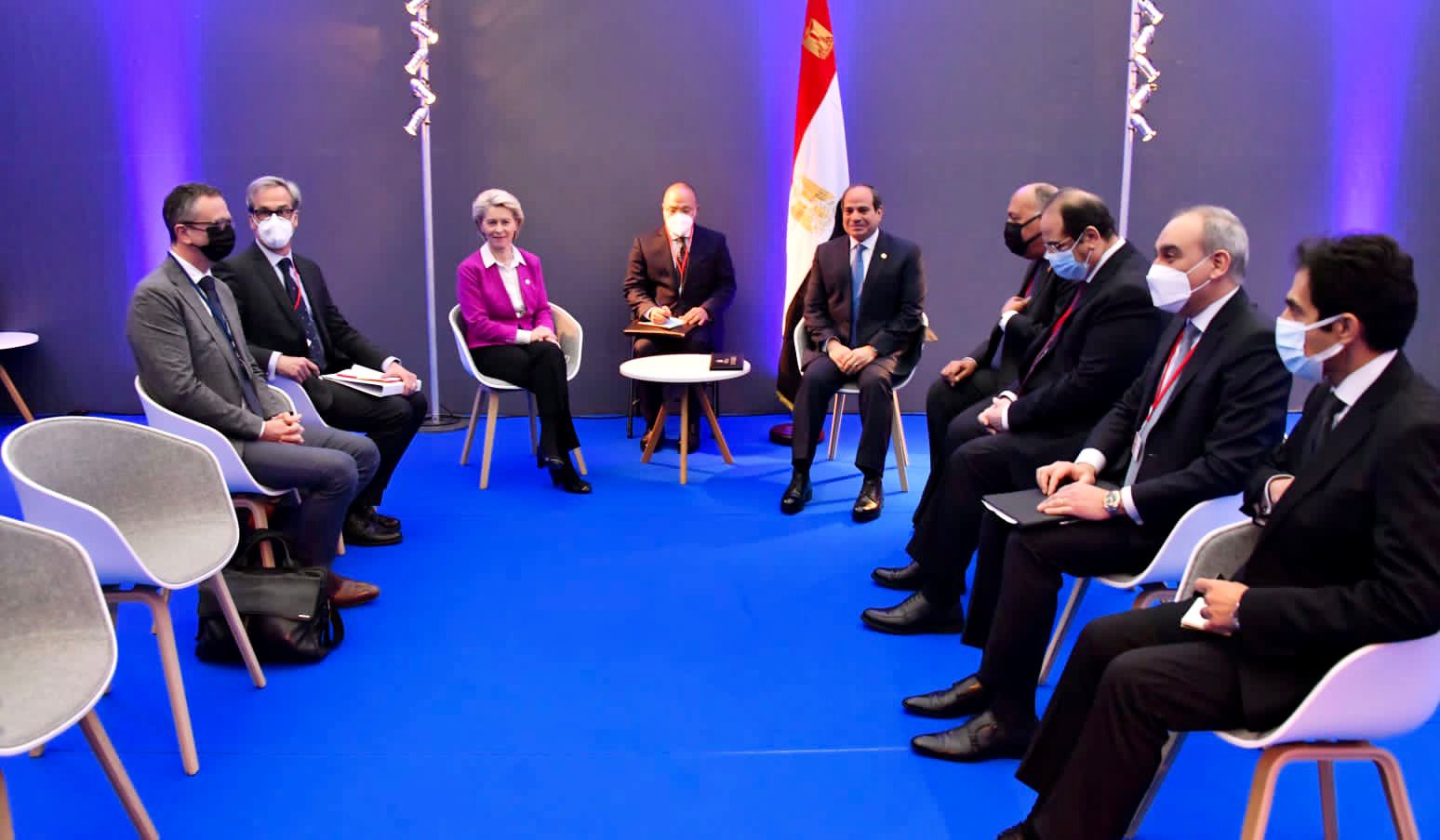 لقاء الرئيس السيسى مع رئيسة المفوضية الأوروبية.