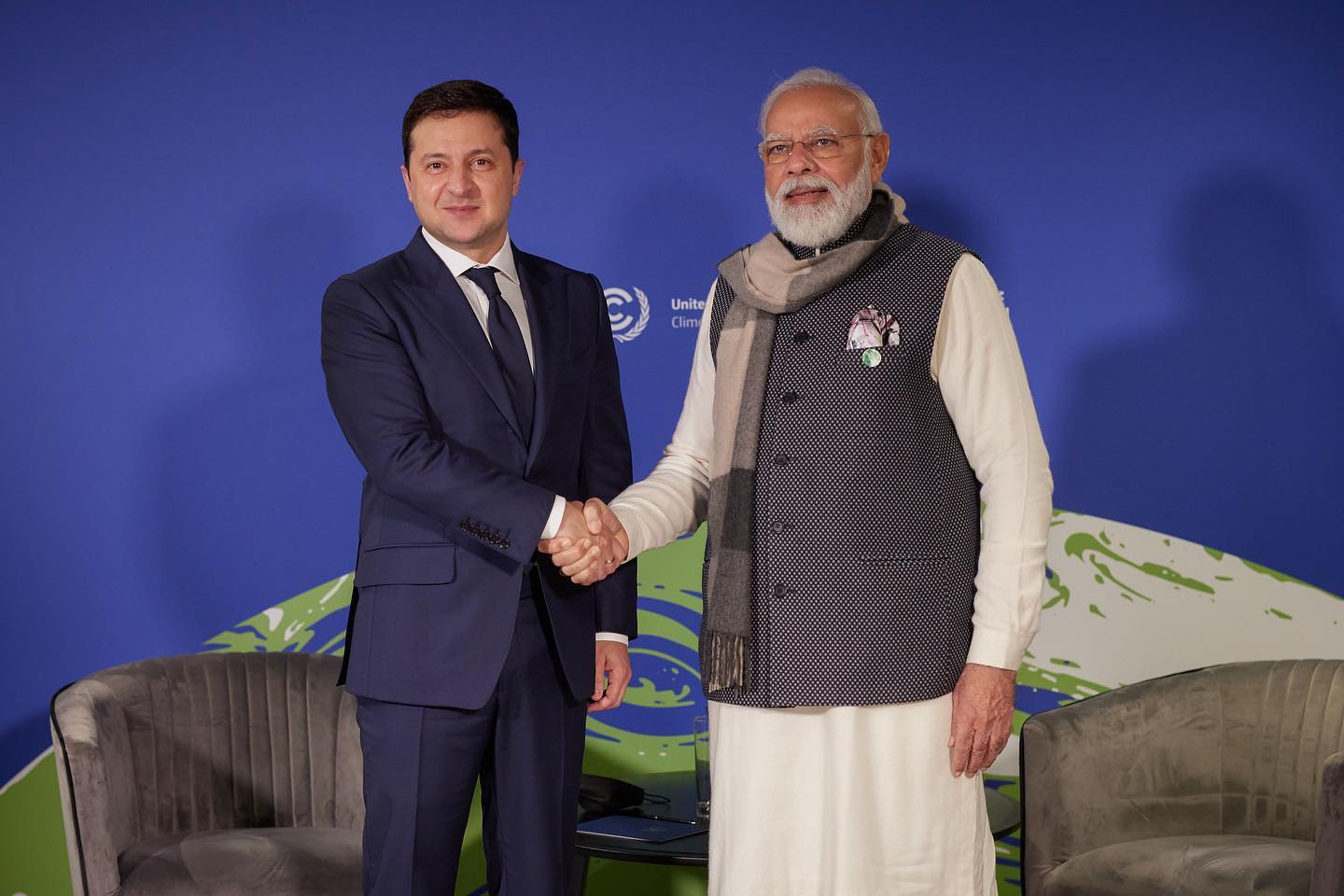 زيلينسكى مع رئيس وزراء الهند