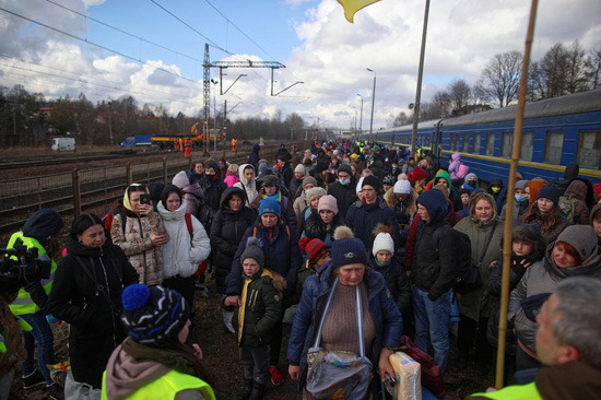 توافد اللاجئين الأوكرانيين