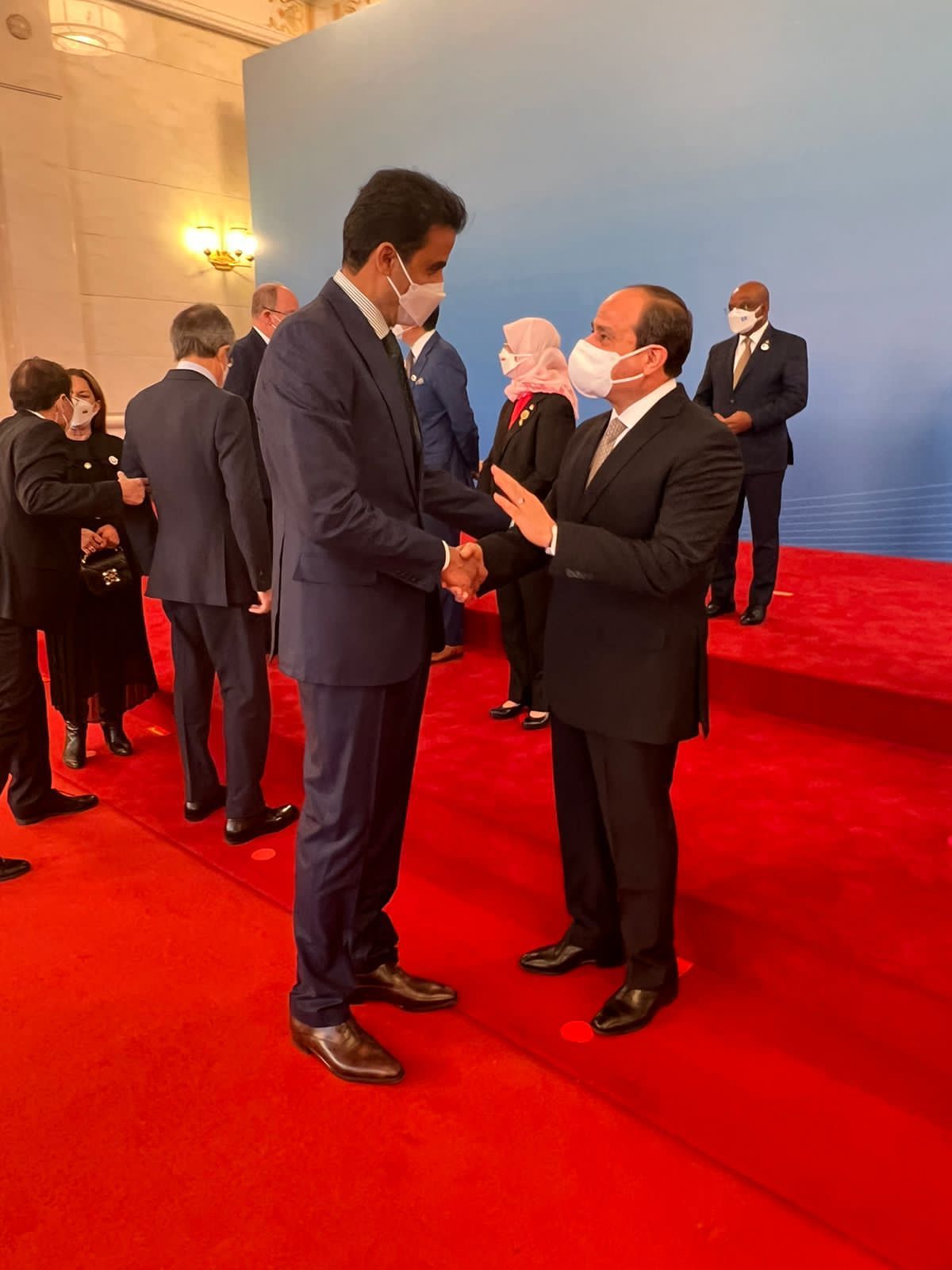 مأدبة غداء الرئيس الصيني تجمع الرئيس السيسى وأمير قطر وبن زايد وسكرتير الأمم المتحد (6)