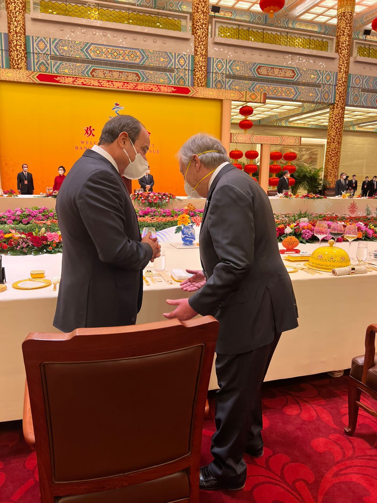 مأدبة غداء الرئيس الصيني تجمع الرئيس السيسى وأمير قطر وبن زايد وسكرتير الأمم المتحد (7)