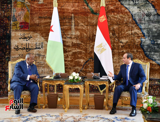 لقاء الرئيس عبد الفتاح السيسى ورئيس جيبوتى إسماعيل عمر جيلة (5)
