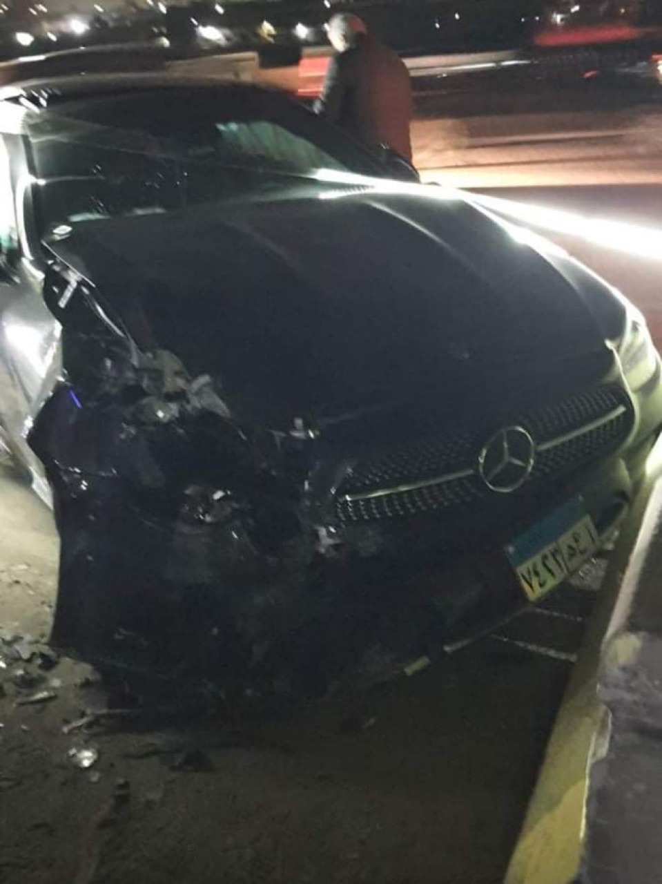 سيارة يوسف اوباما بعد الحادث