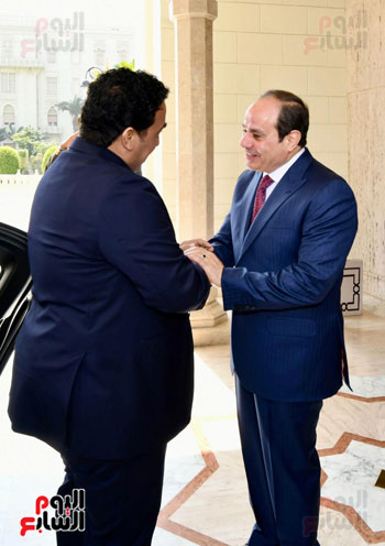 الرئيس عبد الفتاح السيسي ومحمد المنفي رئيس المجلس الرئاسي الليبي (1)