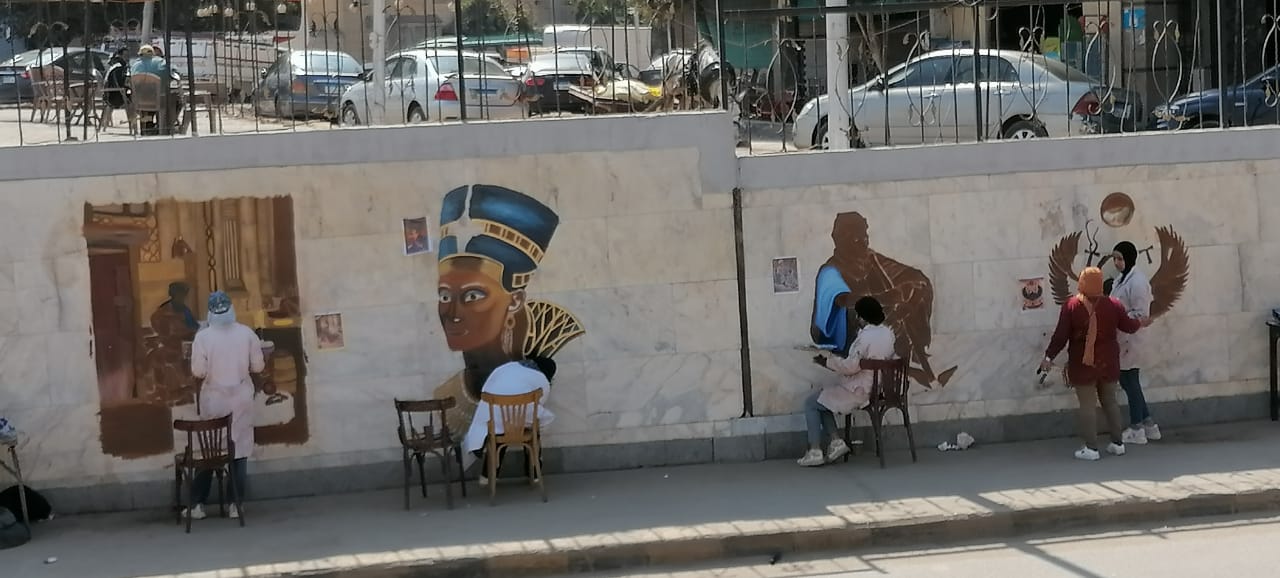 لوحات فنية تزين شوارع شبرا بالقاهرة