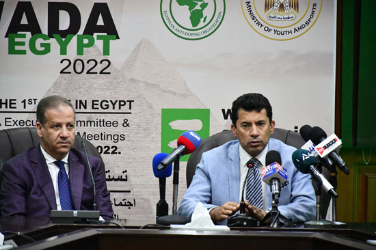 وزير الرياضة يشهد مؤتمر الإعلان عن استضافة مصر لاجتماعات الوكالة الدولية لمكافحة المنشطات (7)