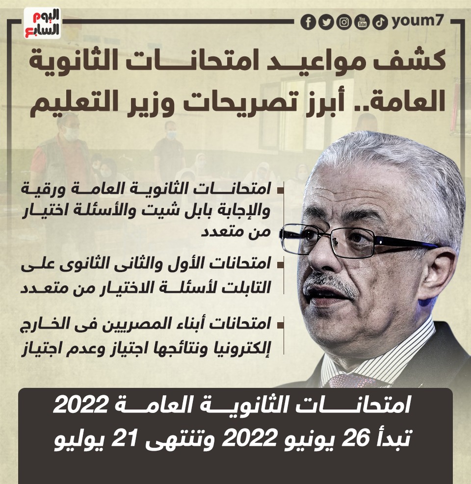 موعد امتحانات الثانوية العامة  (2)