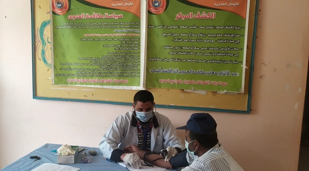 علاج236 حالة مرضية بقرية صنعاء ضمن قوافل حياه كريمة بالوادي الجديد (3)