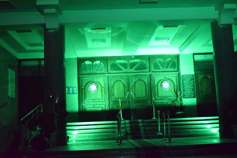 جامعة بني سويف تضىء باللون الأخضر احتفالا باليوم العالمي للأرض (2)