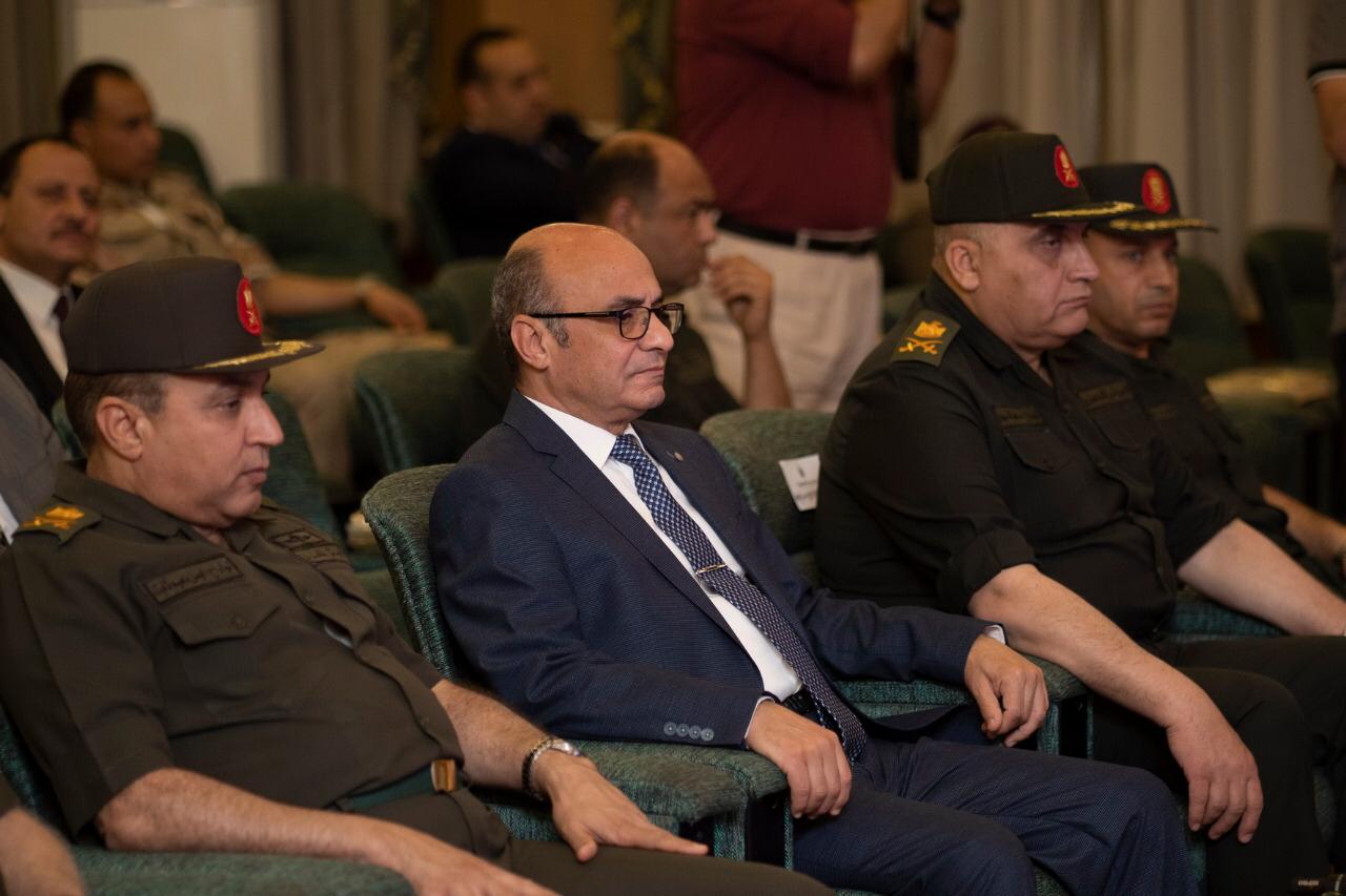 اللواء أيمن نعيم واللواء سامح الدجوى مع وزير العدل