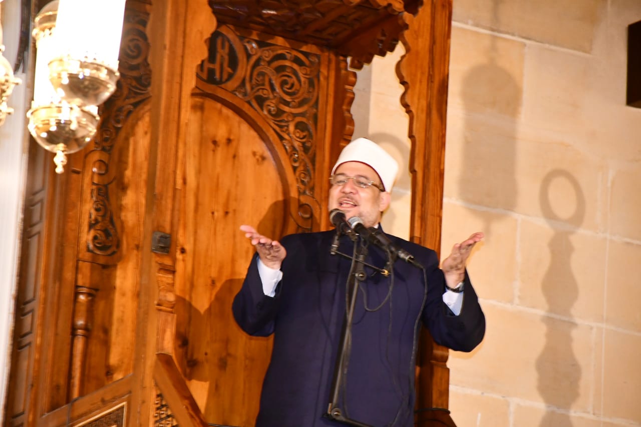 وزير الأوقاف خلال خطبة الجمعة الاخيرة من رمضان
