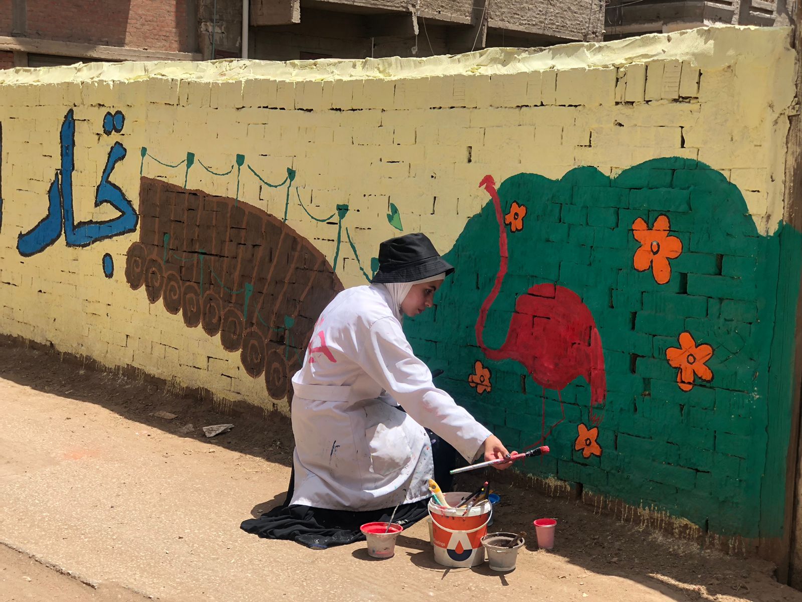 جنة أحمد تزين شوارع الدقهلية بجداريات فنية (10)