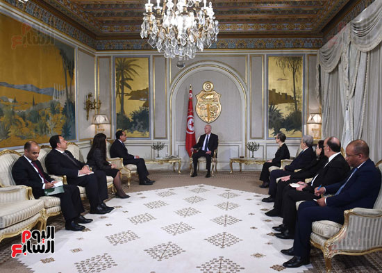 الرئيس قيس سعيد، رئيس الجمهورية التونسية والدكتور مصطفى مدبولى، رئيس مجلس الوزراء (9)