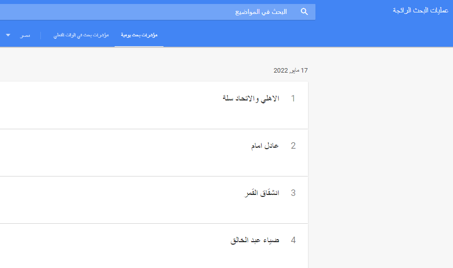 مؤشرات جوجل مصر