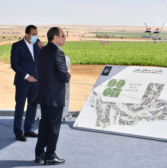 الرئيس السيسي يشهد افتتاح مشروع مستقبل مصر للإنتاج الزراعى (6)