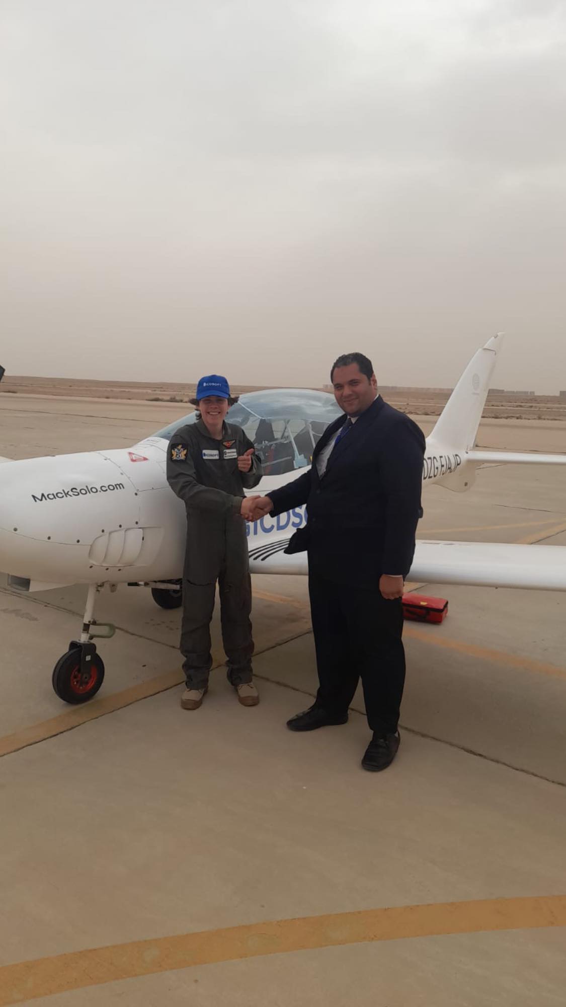 استقبال أصغر طيار فى العالم بمصر