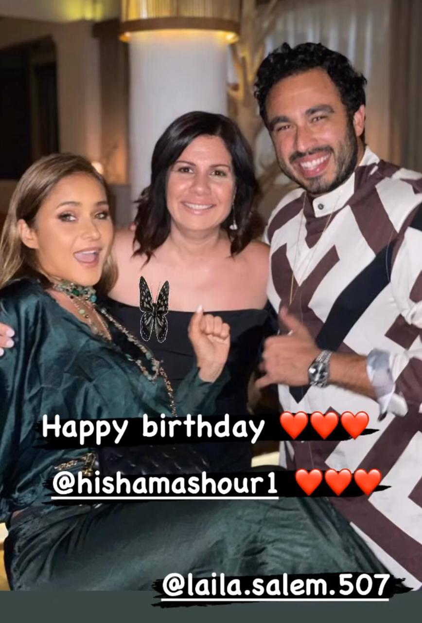 نيللى كريم تحتفل بعيد ميلاد هشام عاشور