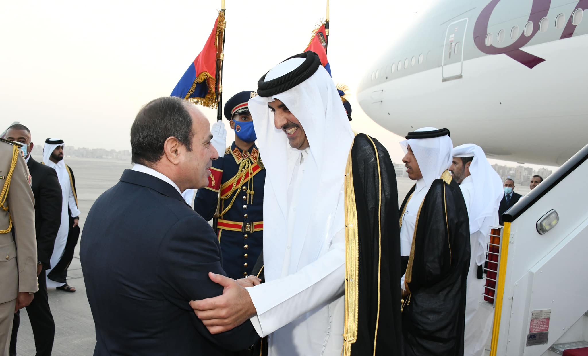 الرئيس السيسي يستقبل أمير قطر الشيخ تميم بن حمد