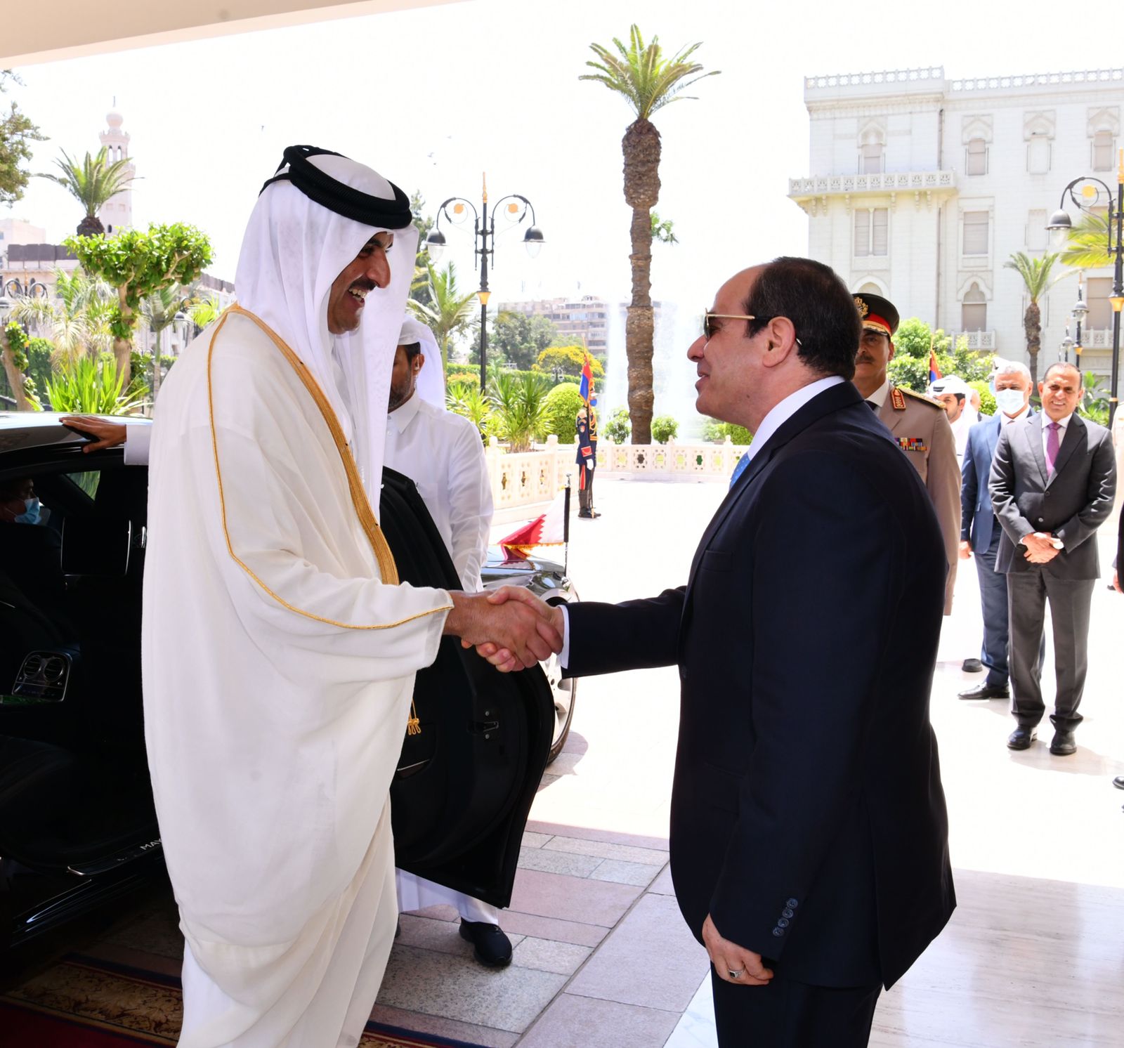 الرئيس السيسي يستقبل أمير قطر بقصر الاتحادية  (7)
