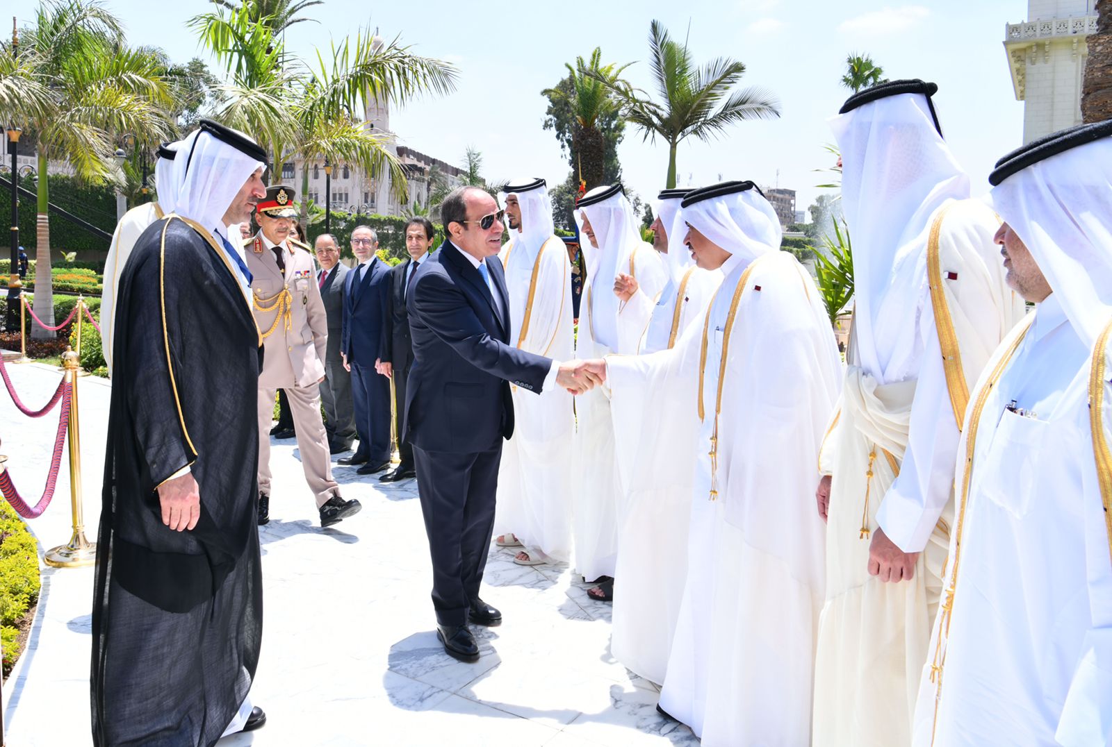 الرئيس السيسي يستقبل أمير قطر بقصر الاتحادية  (9)