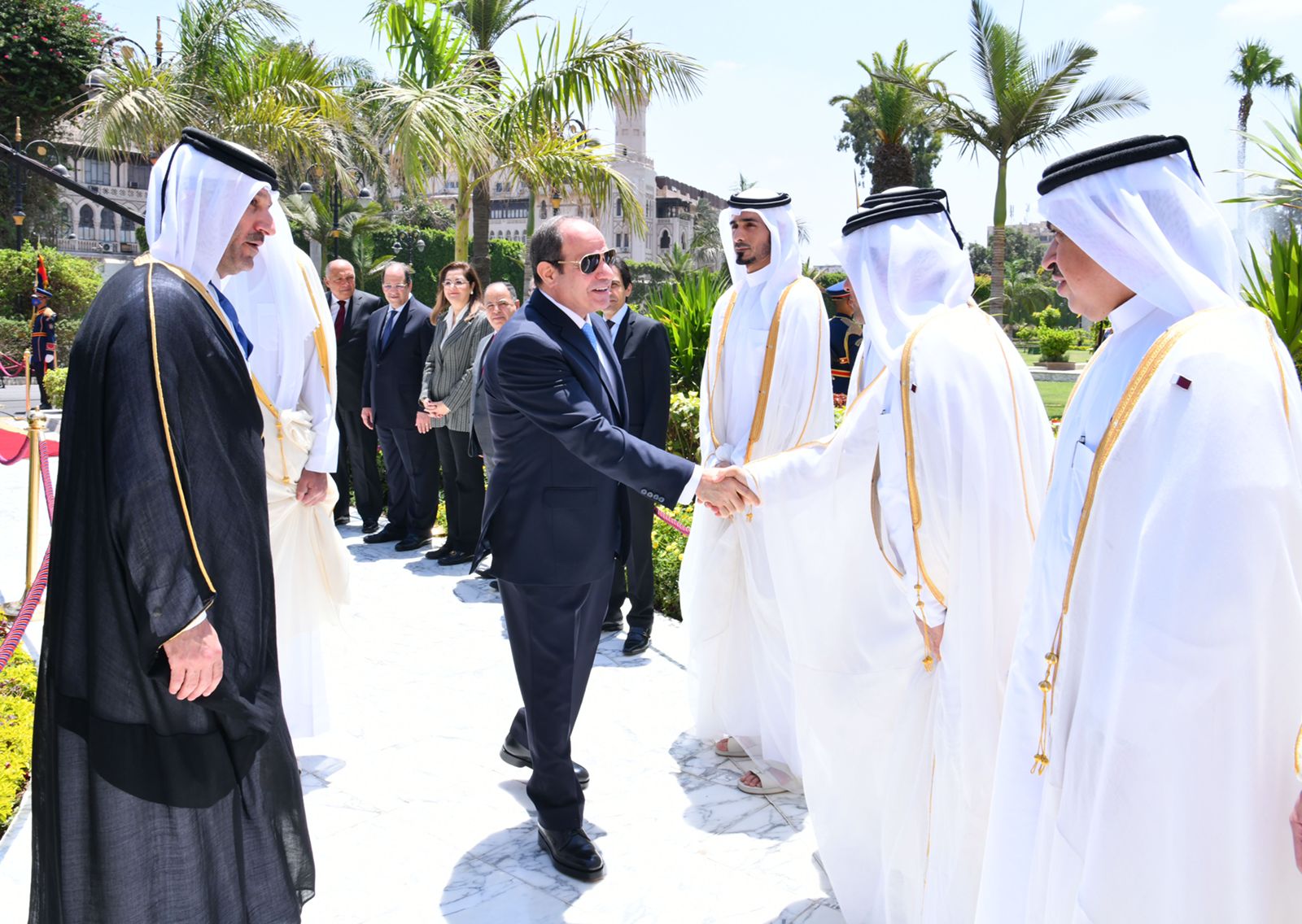 الرئيس السيسي يستقبل أمير قطر بقصر الاتحادية  (12)