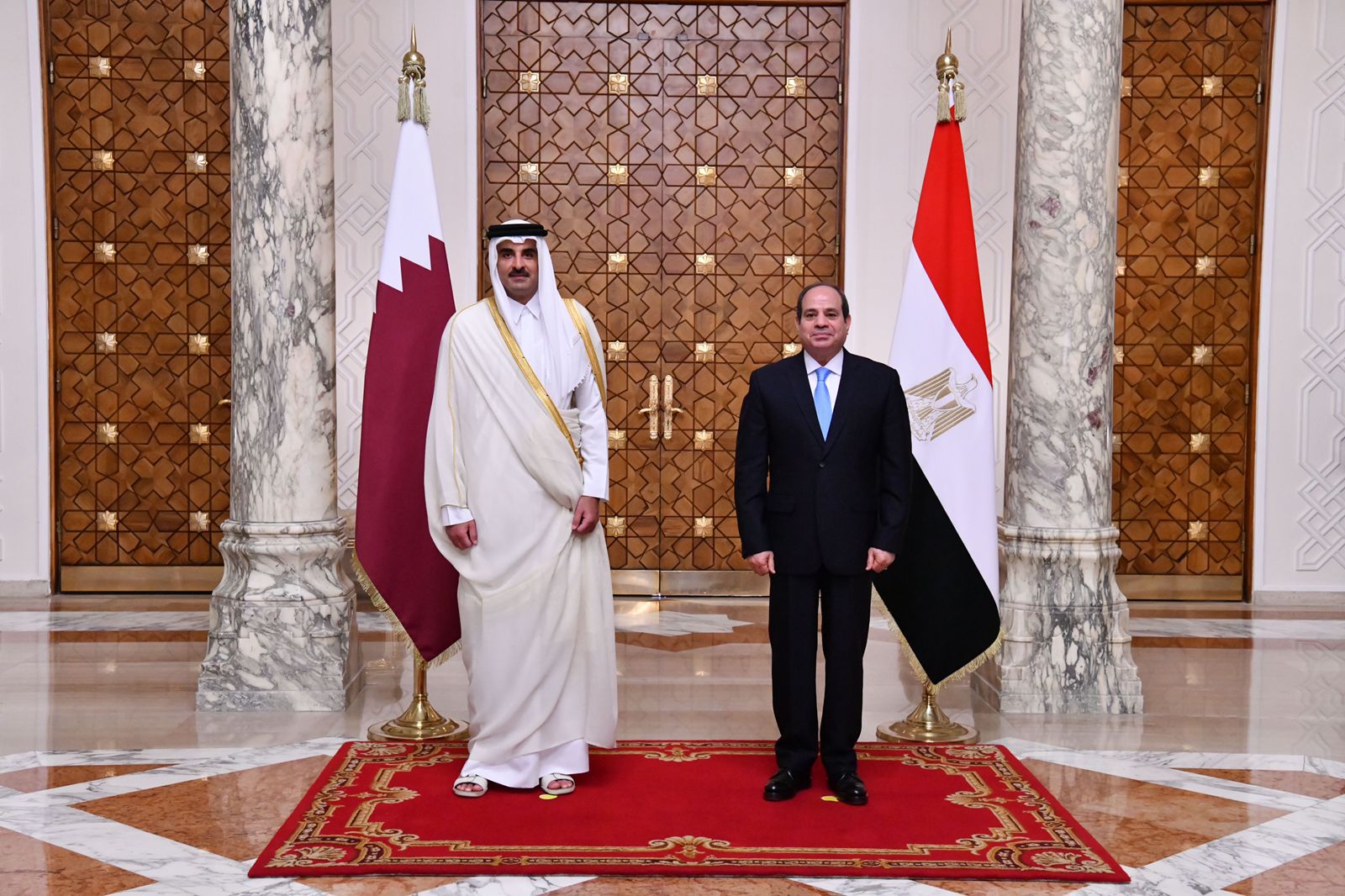الرئيس السيسي يستقبل أمير قطر بقصر الاتحادية  (6)