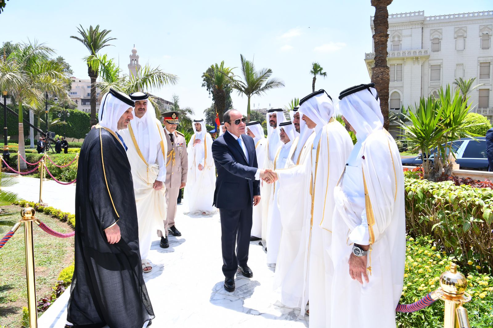 الرئيس السيسي يستقبل أمير قطر بقصر الاتحادية  (10)