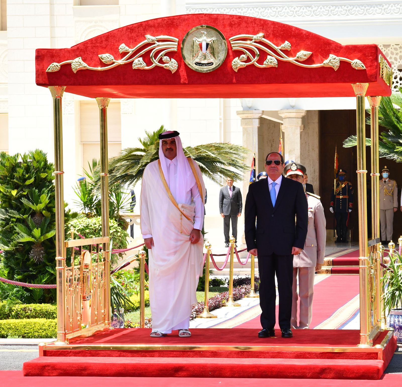الرئيس السيسي يستقبل أمير قطر بقصر الاتحادية  (1)