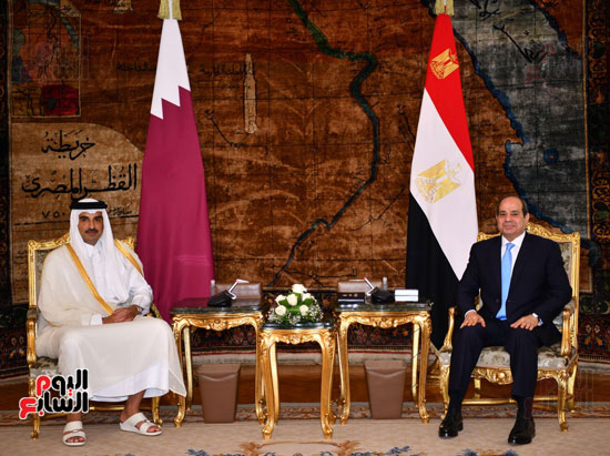 الرئيس السيسي وأمير قطر يستعرضان حرس شرف بقصر الاتحادية ومراسم استقبال رسمية (2)