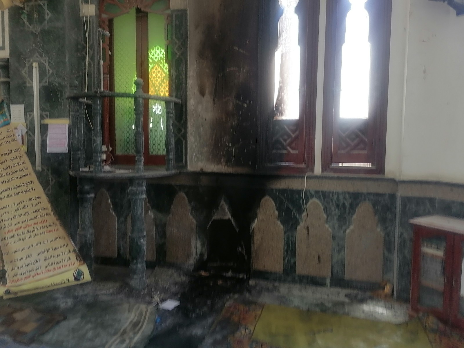 حريق داخل مسجد ببورسعيد