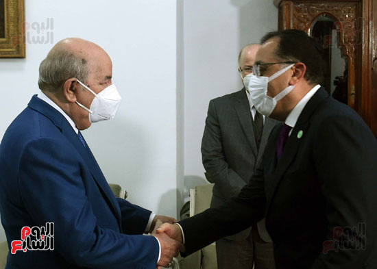 الرئيس الجزائرى يستقبل رئيس الوزراء مصطفى مدبولى
