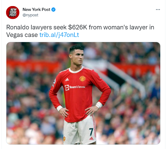 تقرير نيويورك بوست عن رونالدو
