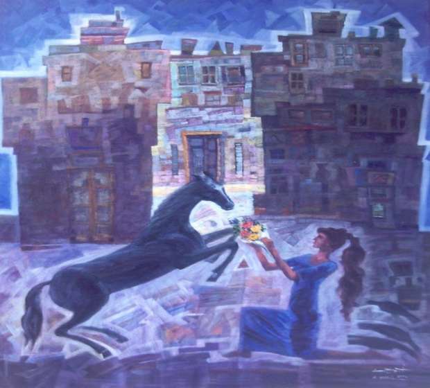لوحة للفنان أحمد نبيل الفائز بجائزة الدولة التقديرية