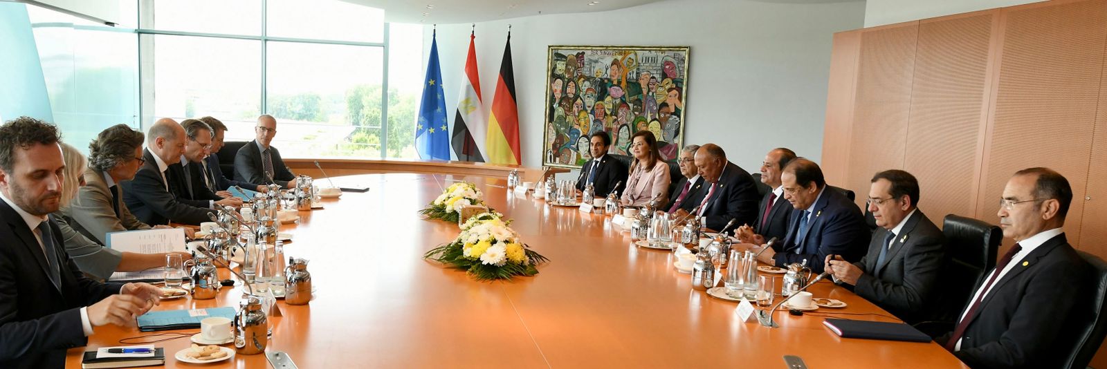 جانب من لقاء الرئيس عبد الفتاح السيسى والمستشار الألمانى (2)