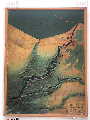 خريطة-مجسمة-تصور-هجوم-الصليببيين-على-منطقة-الدقهلية-في-الفترة-من-4-يونيو-1249-إلى-8-فبراير-1250