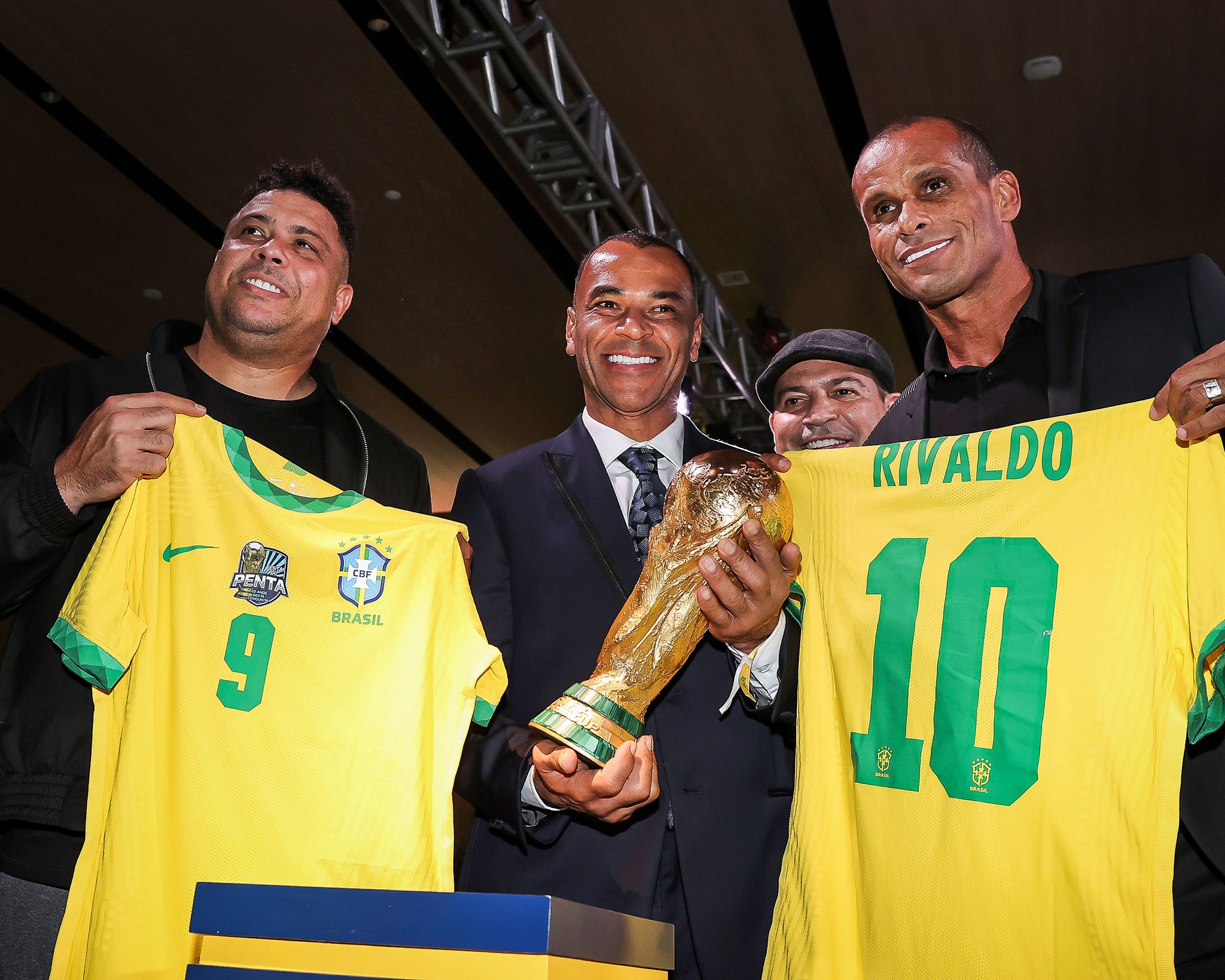 جانب من احتفال لاعبي منتخب البرازيل