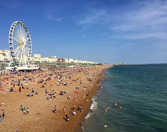 Brighton Beach in England