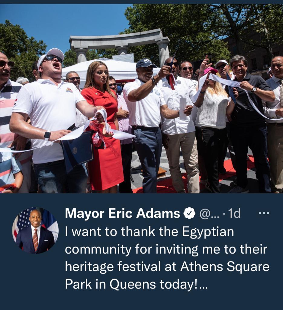 عمدة نيويورك يعلق على احتفال الجالية المصرية