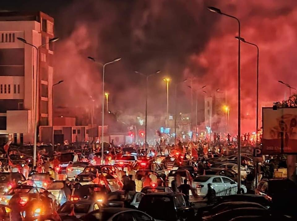 جماهير الاتحاد الليبي تحتفل بفوزها بالدوري