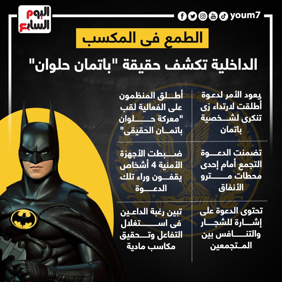 الداخلية تكشف حقيقة باتمان حلوان