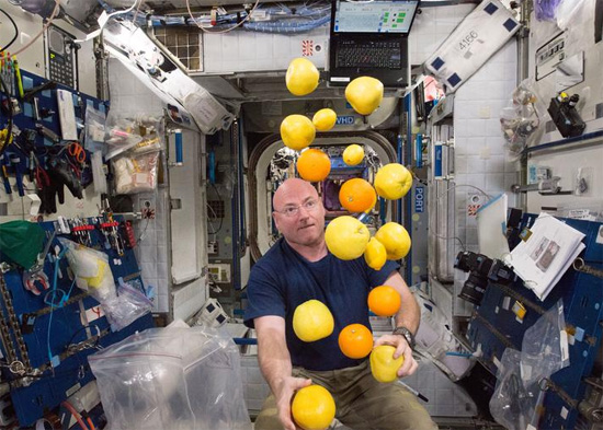 رائد فضاء ناسا سكوت كيلي يحضر إمدادات الفاكهة الطازجة