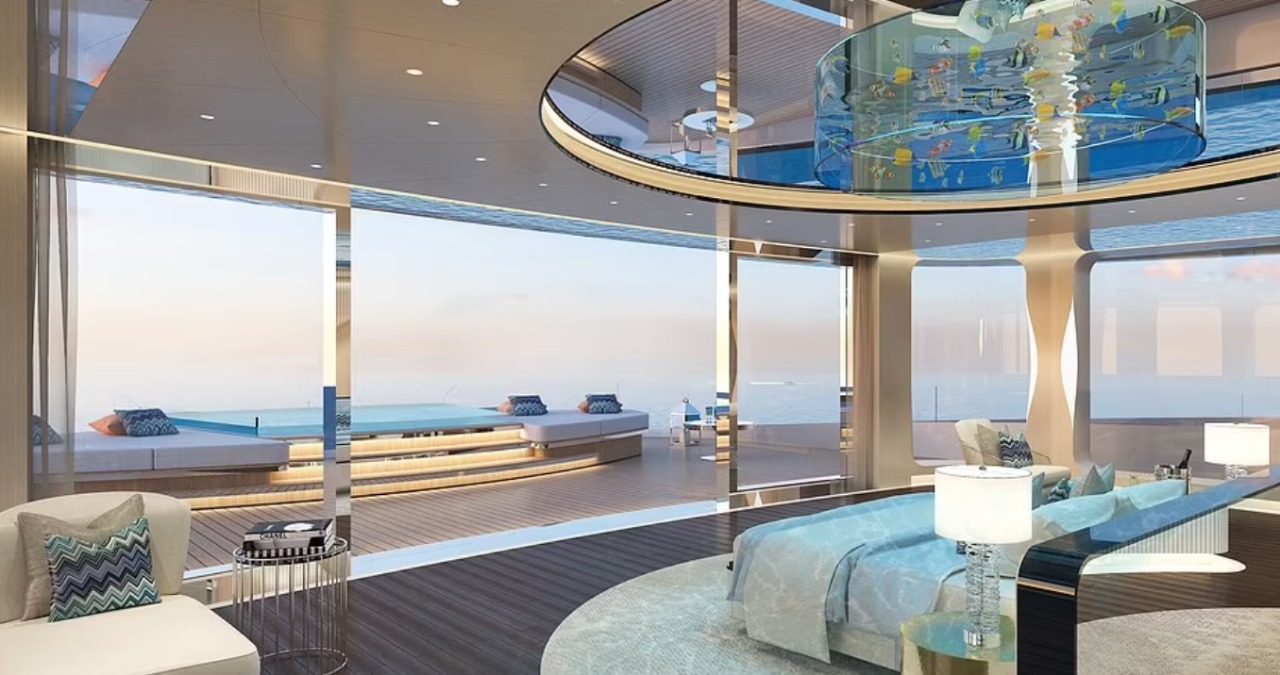 Master bedroom inside the yacht