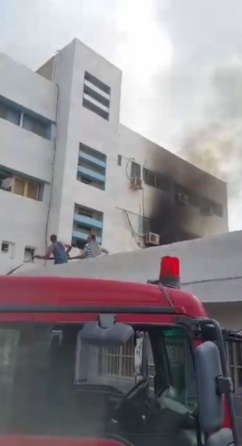 حريق بالمستشفى العام