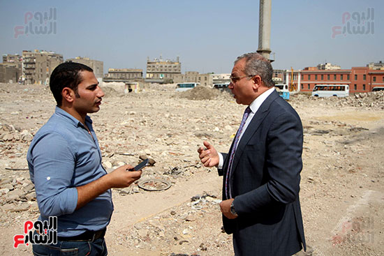 الزميل احمد حسن والمهندس خالد صديق الرئيس التنفيذى لصندوق تطوير المناطق الحضرية