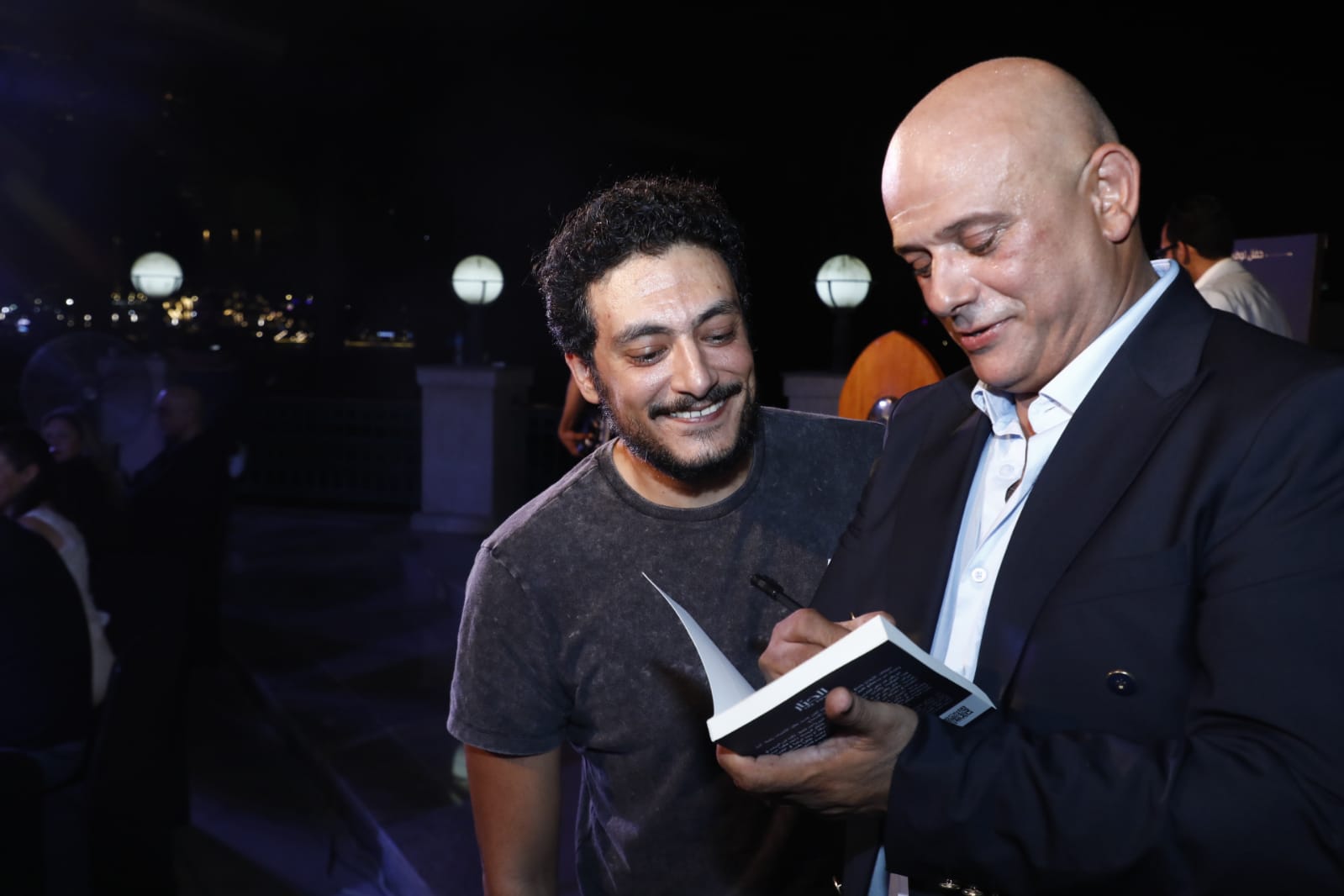 احمد بدير وإدوارد وإيهاب فهمي في حفل توقيع رواية الحبار لشادي مقار  (15)