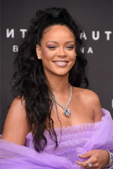 Rihanna in purple blush