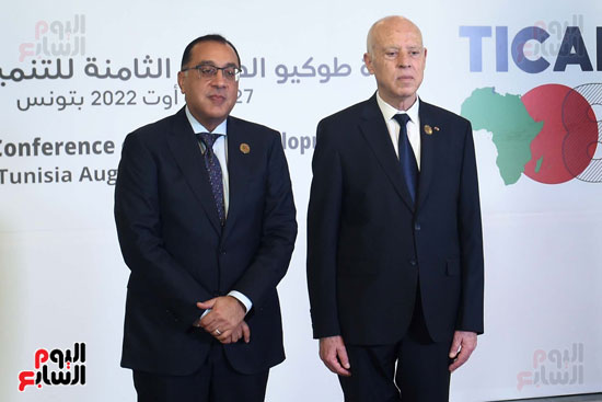الرئيس التونسي ورئيسة الحكومة يستقبلان مدبولى لحضور افتتاح قمة تيكاد 8 (4)