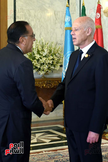 الرئيس التونسي ورئيسة الحكومة يستقبلان مدبولى لحضور افتتاح قمة تيكاد 8 (1)