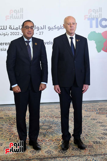 الرئيس التونسي ورئيسة الحكومة يستقبلان مدبولى لحضور افتتاح قمة تيكاد 8 (5)